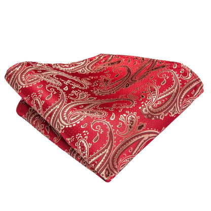 Men’s Elegant Paisley Tie Set – Jacquard Woven Necktie, Pocket Square & Cufflinks for Weddings, Business & Gifts
