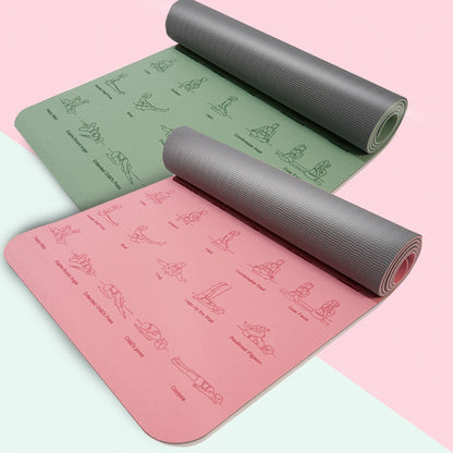 Eco-Friendly TPE Yoga Mat 183x60cm Non-Slip Fitness Mat for Yoga, Pilates, and Gymnastics – Multi-Color Options