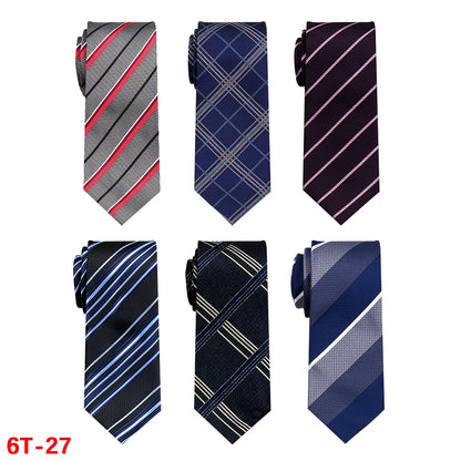 6-Pack Classic Woven Jacquard Men’s Ties – Business & Wedding Necktie Set | Formal Accessories for Workplace or Gift