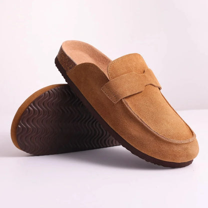 Crestar Cork Suede Mules Slippers – Classic Unisex Outdoor Clogs with Arch Support
