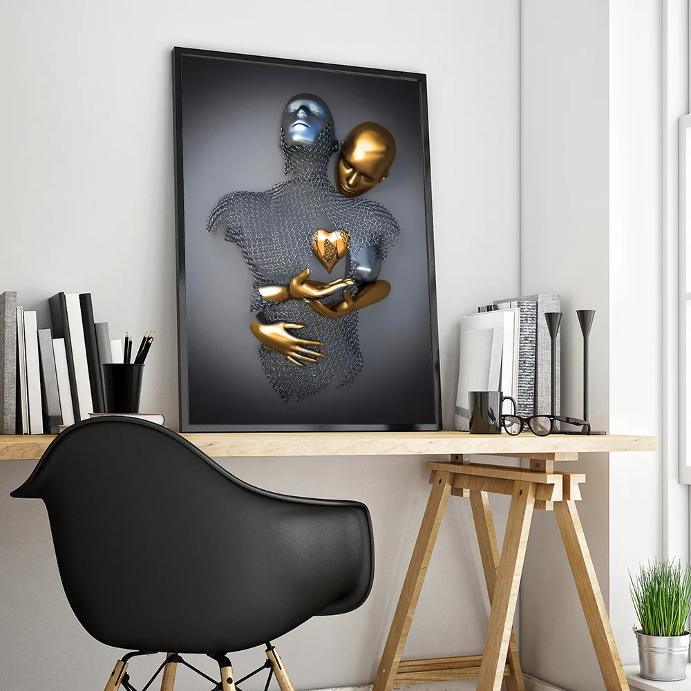 Metal Figure Statue Classic Movie Posters Waterproof Paper Sticker Coffee House Bar Decor Art Wall Stickers