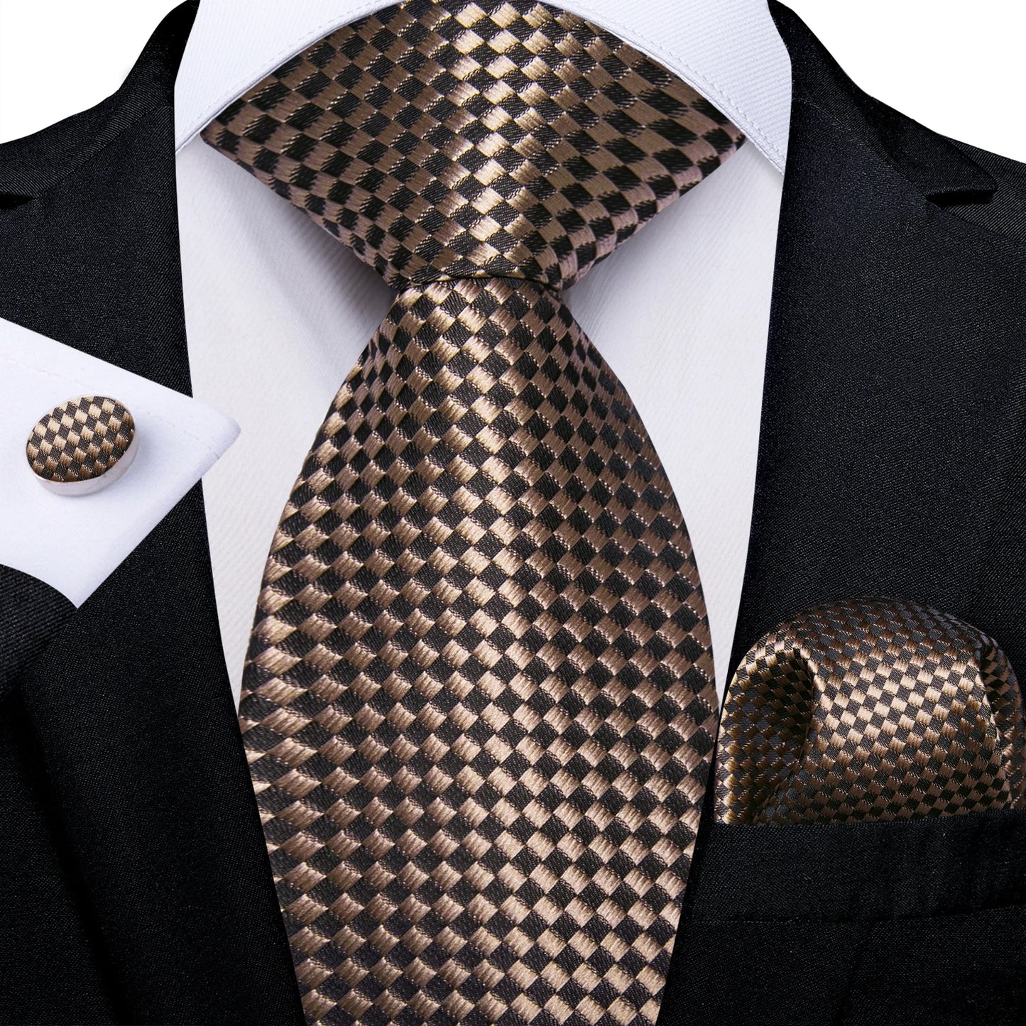 Men’s Paisley Tie Set – Luxury Silk-Feel Necktie, Pocket Square & Cufflinks – Formal Wedding & Prom Gift Set