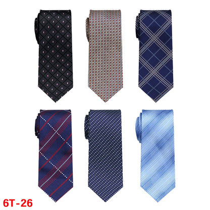 6-Pack Classic Woven Jacquard Men’s Ties – Business & Wedding Necktie Set | Formal Accessories for Workplace or Gift