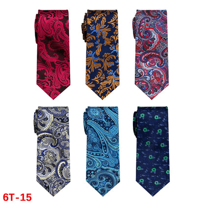 6-Pack Classic Woven Jacquard Men’s Ties – Business & Wedding Necktie Set | Formal Accessories for Workplace or Gift