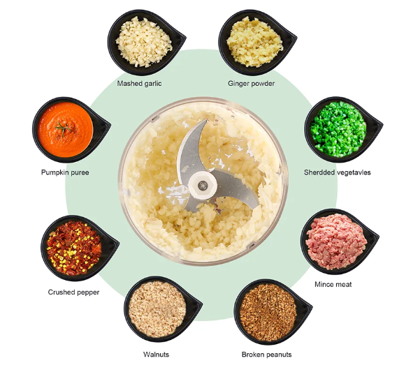 Mini Food Chopper: Effortless Garlic Press and Vegetable Masher USB-Powered