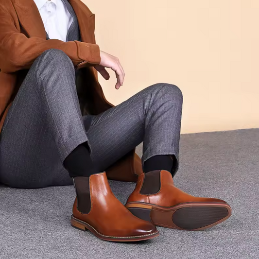 Handmade Men's Genuine Cow Leather Chelsea Boots – Formal Dress & Business Party Shoes | Spring/Autumn Classic She Era