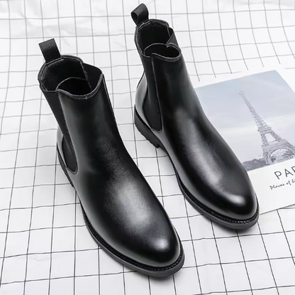 Luxury British Style Men’s Chelsea Boots – Split Leather Dress Shoes for Business, Wedding & Formal Events | Waterproof, Handmade BRANDED