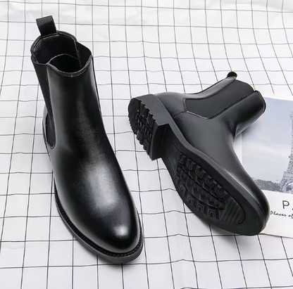 Luxury British Style Men’s Chelsea Boots – Split Leather Dress Shoes for Business, Wedding & Formal Events | Waterproof, Handmade BRANDED
