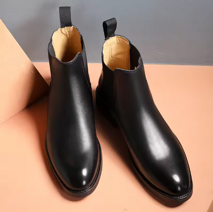 Men’s Classic Genuine Leather Chelsea Boots – Retro British Style Ankle Boots | High-Top Winter Slip-On Shoes Be-Better