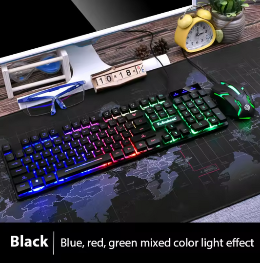 Waterproof Backlit Gaming Keyboard and Mouse Set – Ergonomic Luminous LED Combo with Bluetooth Connection BRANDED