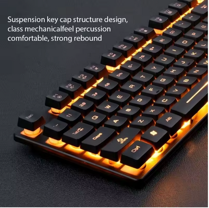 Waterproof Backlit Gaming Keyboard and Mouse Set – Ergonomic Luminous LED Combo with Bluetooth Connection BRANDED