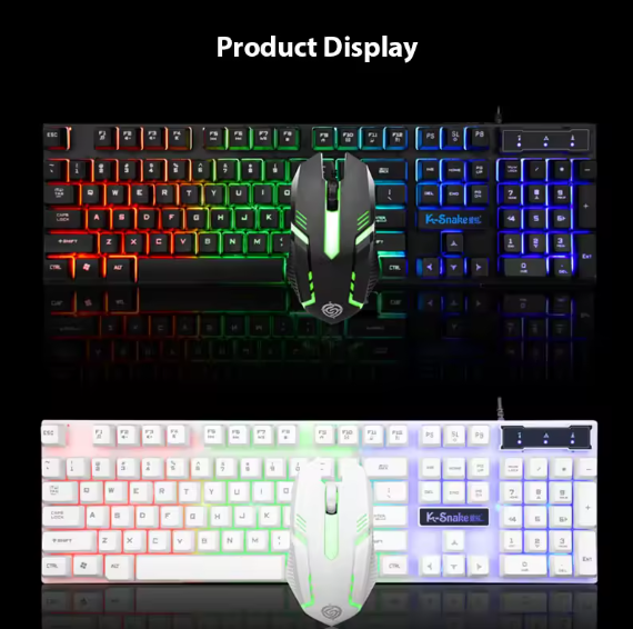 Waterproof Backlit Gaming Keyboard and Mouse Set – Ergonomic Luminous LED Combo with Bluetooth Connection BRANDED