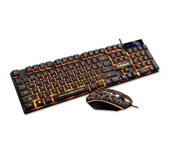 Waterproof Backlit Gaming Keyboard and Mouse Set – Ergonomic Luminous LED Combo with Bluetooth Connection BRANDED