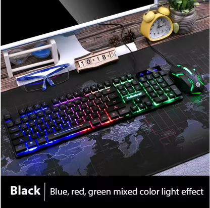 Waterproof Backlit Gaming Keyboard and Mouse Set – Ergonomic Luminous LED Combo with Bluetooth Connection BRANDED