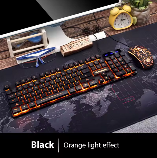 Waterproof Backlit Gaming Keyboard and Mouse Set – Ergonomic Luminous LED Combo with Bluetooth Connection BRANDED