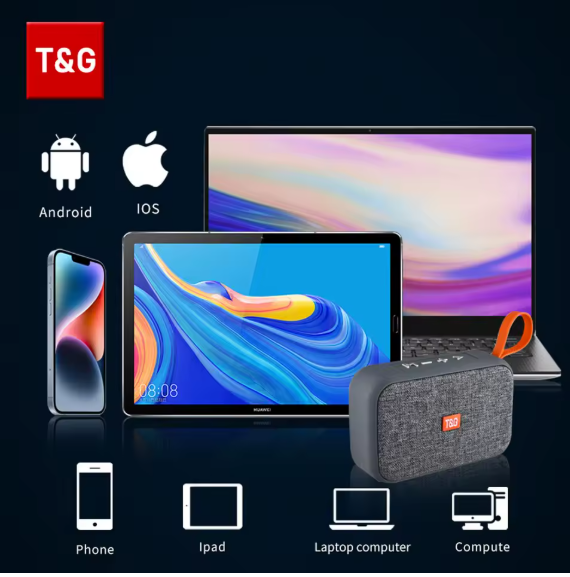 T&G TG506 Portable Mini Wireless Bluetooth 5.0 Speaker – Waterproof Outdoor/Indoor HIFI Soundbar with FM Radio, TF Card & USB Support BRANDED