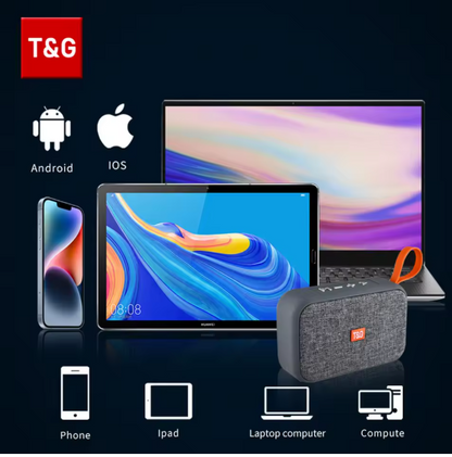 T&G TG506 Portable Mini Wireless Bluetooth 5.0 Speaker – Waterproof Outdoor/Indoor HIFI Soundbar with FM Radio, TF Card & USB Support BRANDED