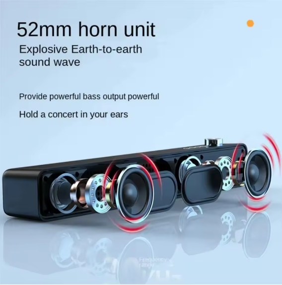 Bluetooth Soundbar with Subwoofer – Wireless 2.0 Channel TV & Computer Speaker for Home Theater, Music & Gaming BRANDED