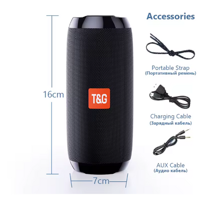 T&G TG117 Portable Bluetooth 5.3 Speaker – Wireless Outdoor Woofer with FM Radio, USB, TF Card & Free Call Mic BRANDED