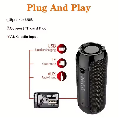 T&G TG117 Portable Bluetooth 5.3 Speaker – Wireless Outdoor Woofer with FM Radio, USB, TF Card & Free Call Mic BRANDED
