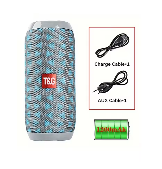 T&G TG117 Portable Bluetooth 5.3 Speaker – Wireless Outdoor Woofer with FM Radio, USB, TF Card & Free Call Mic BRANDED