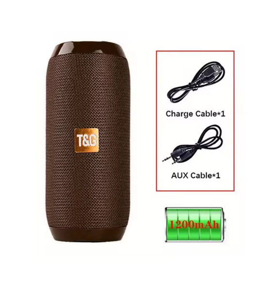 T&G TG117 Portable Bluetooth 5.3 Speaker – Wireless Outdoor Woofer with FM Radio, USB, TF Card & Free Call Mic BRANDED