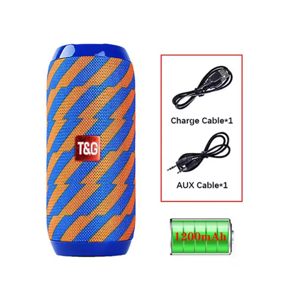 T&G TG117 Portable Bluetooth 5.3 Speaker – Wireless Outdoor Woofer with FM Radio, USB, TF Card & Free Call Mic BRANDED