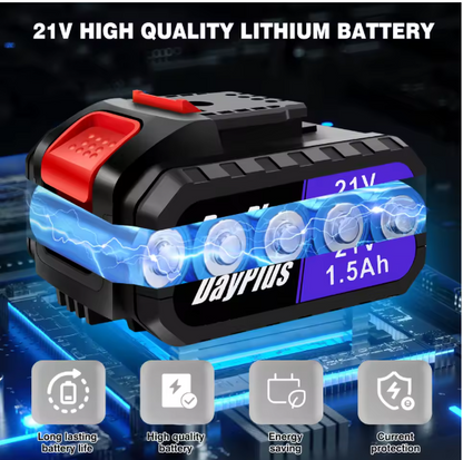 21V Cordless Drill Kit – 45Nm Electric Screwdriver & Impact Drill with LED Work Light for Home & Garden DIY Projects BRANDED