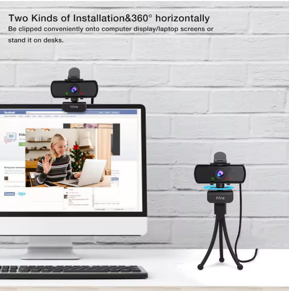 K420 1440p Full HD Webcam with Microphone & Tripod – USB PC Camera for Desktop & Laptop, Streaming & Video Calls BRANDED