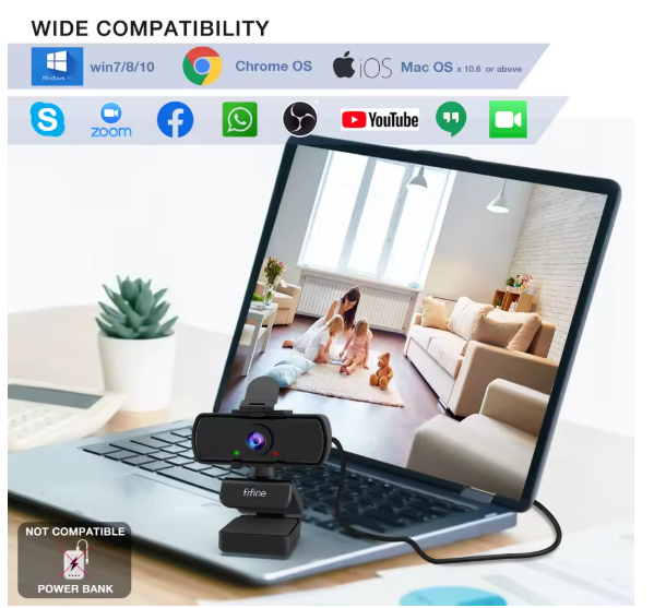 K420 1440p Full HD Webcam with Microphone & Tripod – USB PC Camera for Desktop & Laptop, Streaming & Video Calls BRANDED