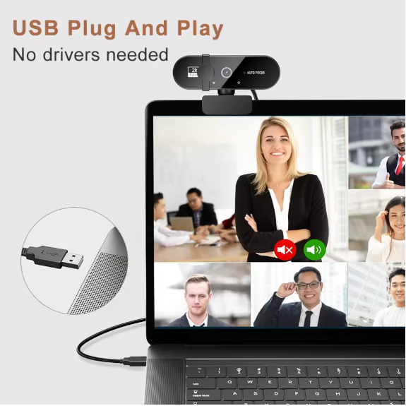 4K Ultra HD Webcam with Microphone & Autofocus – USB PC Laptop Camera for Streaming, Video Calls & Recording BRANDED