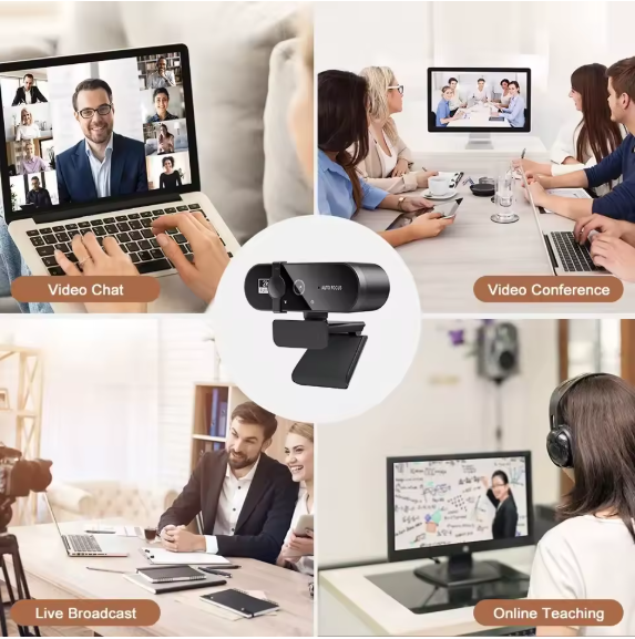 4K Ultra HD Webcam with Microphone & Autofocus – USB PC Laptop Camera for Streaming, Video Calls & Recording BRANDED