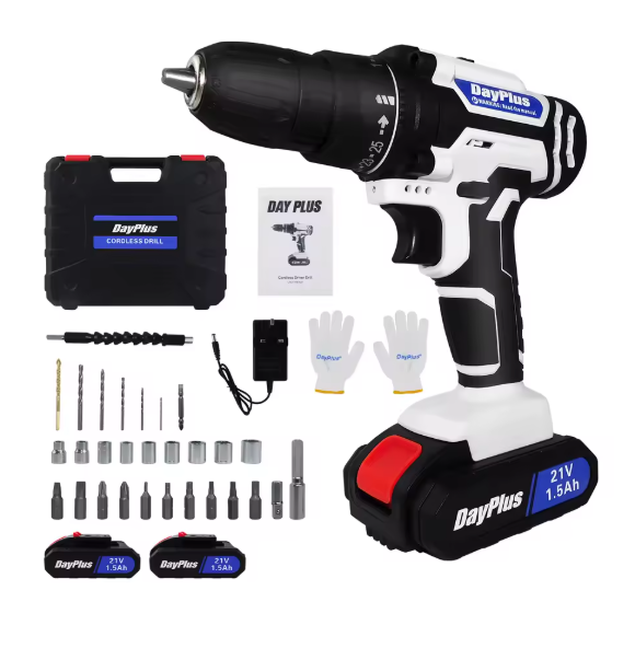 21V Cordless Drill Driver Kit – Electric Screwdriver, Combi Drill with 29 Accessories, 45Nm Torque, 2-Speed Power Tool for Home DIY BRANDED