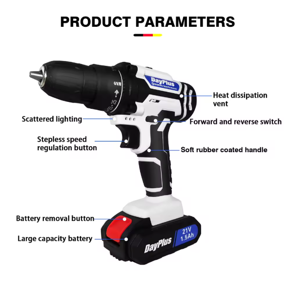 21V Cordless Drill Driver Kit – Electric Screwdriver, Combi Drill with 29 Accessories, 45Nm Torque, 2-Speed Power Tool for Home DIY BRANDED