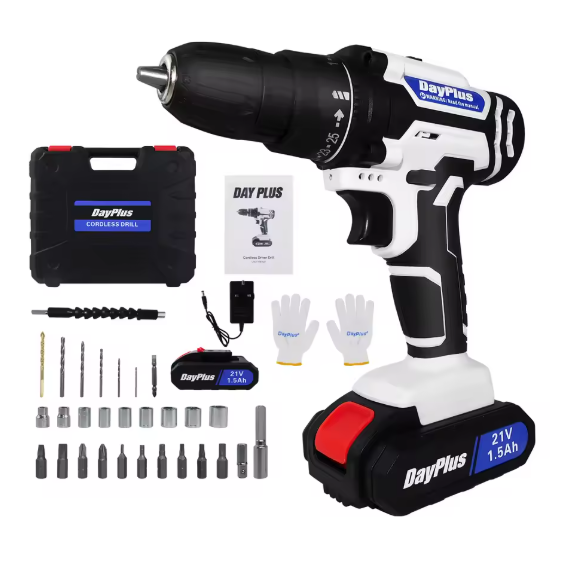 21V Cordless Drill Driver Kit – Electric Screwdriver, Combi Drill with 29 Accessories, 45Nm Torque, 2-Speed Power Tool for Home DIY BRANDED