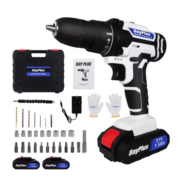 21V Cordless Drill Driver Kit – Electric Screwdriver, Combi Drill with 29 Accessories, 45Nm Torque, 2-Speed Power Tool for Home DIY BRANDED