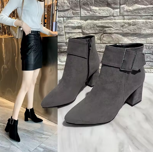 Women’s Vintage Chelsea Ankle Boots – High Heel, Zipper Buckle, Plush Lined, Plus Size 35–43 DynamicDrop Hub