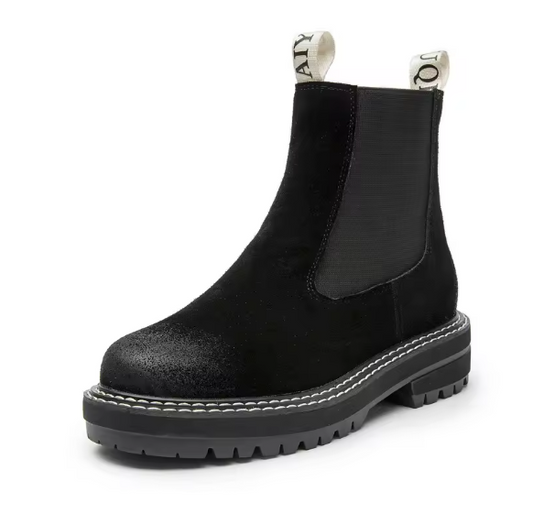 Women’s Chelsea Boots – 2025 Autumn Winter Genuine Leather Ankle Boots with Thick Sole, Plush Lining & Square Heel AIYUQI