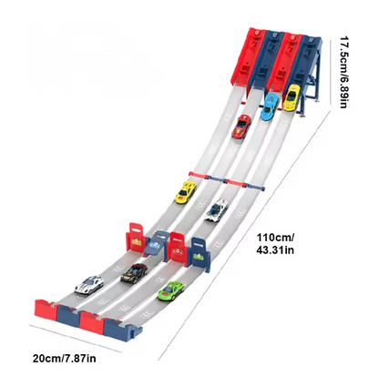 CONUSEA Rail Car Track Racing Set – Catapult Launcher Race Track with Alloy Cars | Creative STEM Playset for Kids | 2 Play Modes, Competitive Racing & Educational Fun BRANDED