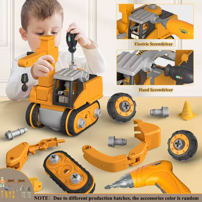 Kids Engineering Vehicle Toy Set – Electric Drill & Screwdriver Building Kit, Educational STEM Construction Tools for Boys, 3-12 Years, DIY Assembly Gift BRANDED