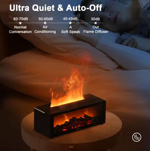 Flame Aroma Diffuser & Air Humidifier 🔥 | Essential Oil Mist Maker with LED Flame Light, Remote Control & Timer | Aromatherapy & Home Wellness Gift BRANDED