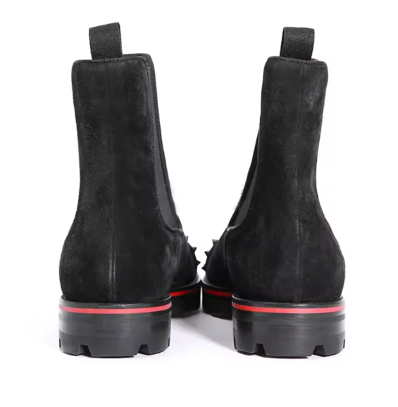 Luxury Suede Leather Rivet Chelsea Boots for Men 👢 | Thick Sole Winter Ankle Boots | Designer Slip-On Loafers for Style & Comfort BRANDED