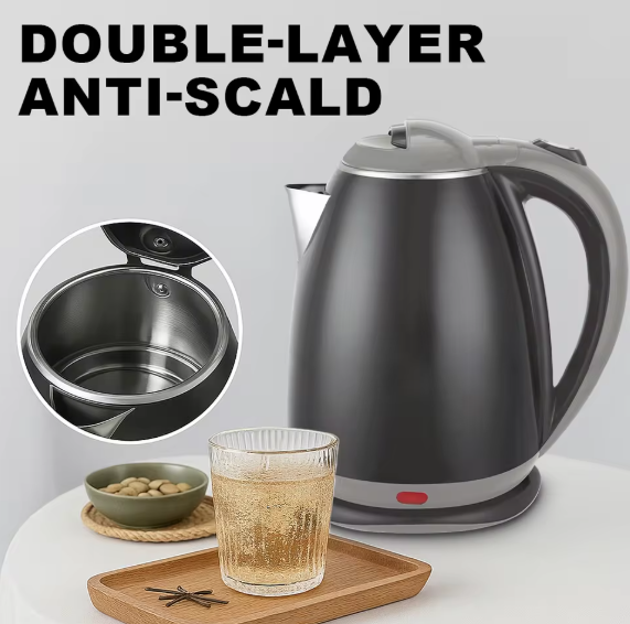 1.8L Fast-Boil Stainless Steel Electric Kettle ⚡ | Safe Anti-Scald Design | Auto Power-Off Home Water Heater for Tea, Coffee & Cooking BRANDED