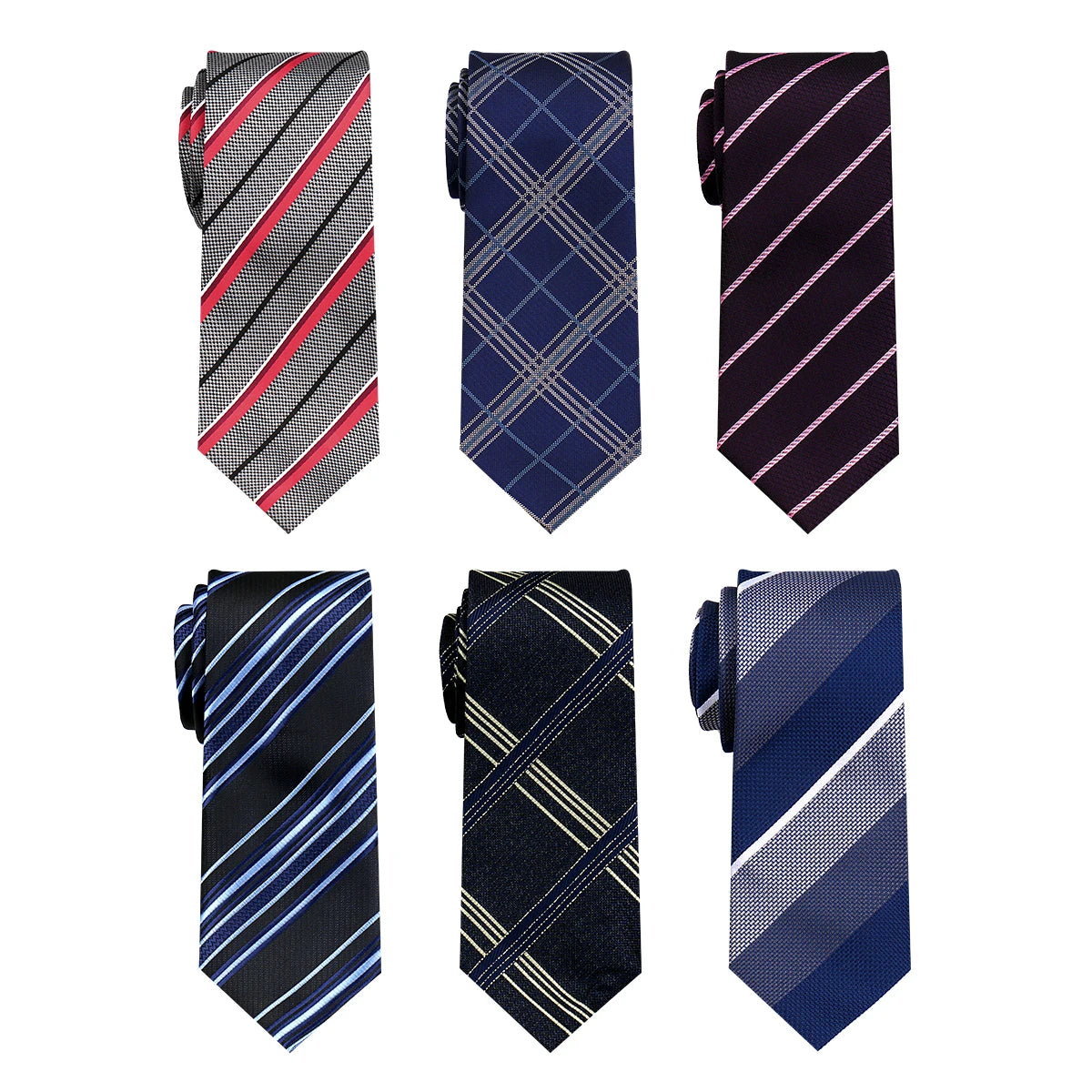 6-Pack Classic Woven Jacquard Men’s Ties – Business & Wedding Necktie Set | Formal Accessories for Workplace or Gift