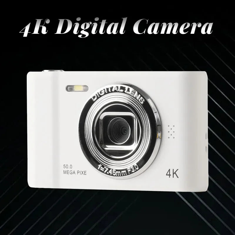 4K Digital Camera – Travel Selfie Camera with 50MP, 16X Zoom, HD Photography, and 2.4-Inch Screen – Perfect for Kids and Beginners with 32GB Memory Card