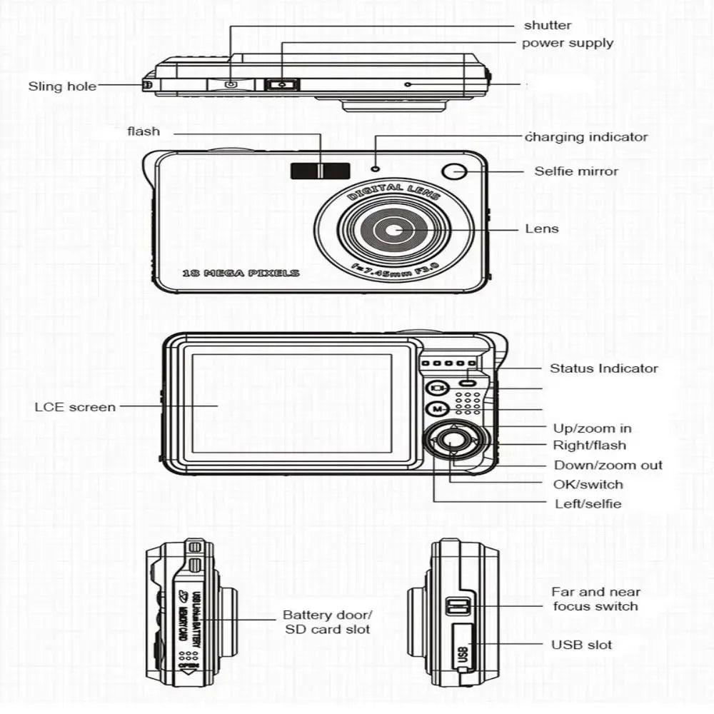 HD Digital Camera with LCD Screen for Kids and Beginners Perfect for Outdoor Adventures and Fun Photography