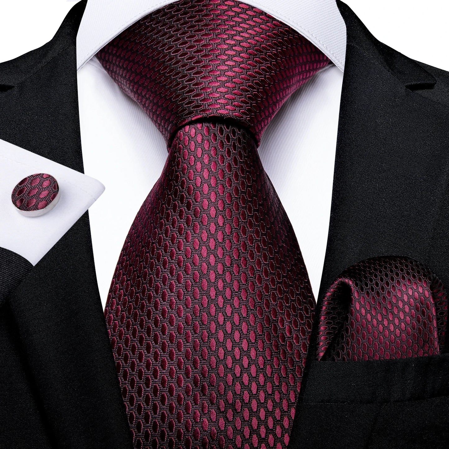 Men’s Paisley Tie Set – Luxury Silk-Feel Necktie, Pocket Square & Cufflinks – Formal Wedding & Prom Gift Set