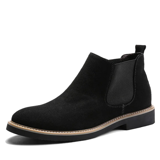 Men’s Suede Leather Chelsea Boots – High-Quality Autumn Ankle Boots, Slip-On Style Footwear