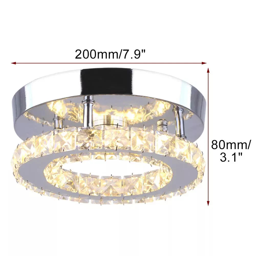 Luxury K9 Crystal Chandelier – Circle Ceiling Lamp for Bedroom, Kitchen, Dining Room