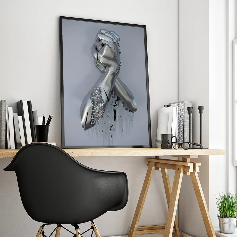 Metal Figure Statue Classic Movie Posters Waterproof Paper Sticker Coffee House Bar Decor Art Wall Stickers